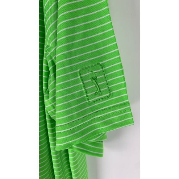PGA Tour Feeder Stripe Short Sleeve Golf Polo Shirt Mens XL Jasmine Green New - Picture 8 of 9